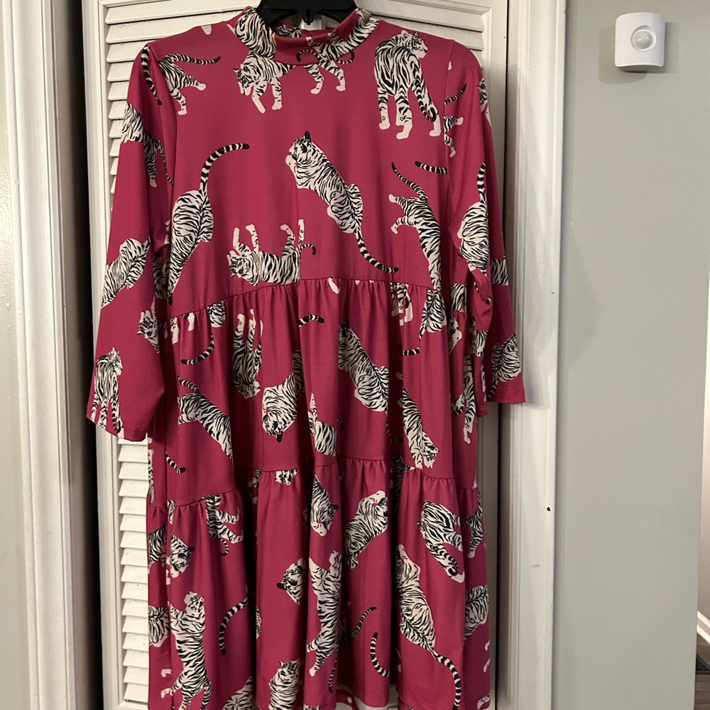 Tiger Print Pink Dress